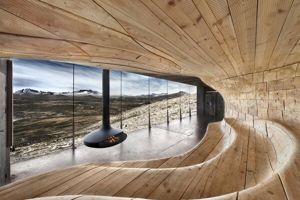 Panorama con un paisaje atractivo desde la ventana