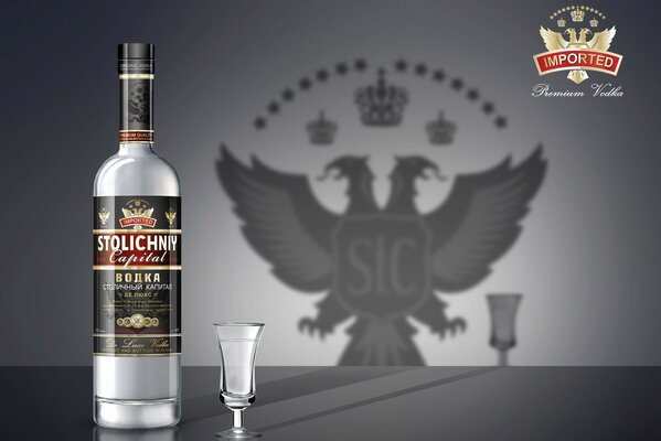 Premium vodka with the image of an eagle