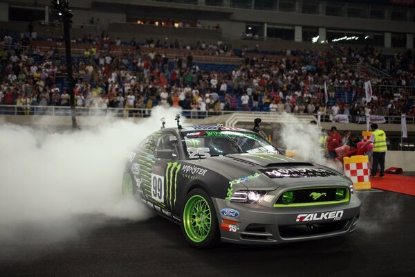 Ford mustang monster energy gt500 drift wallpaper