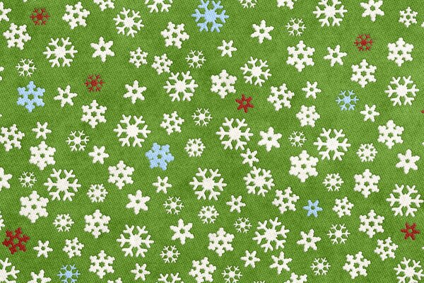 New Year snowflakes on a green background