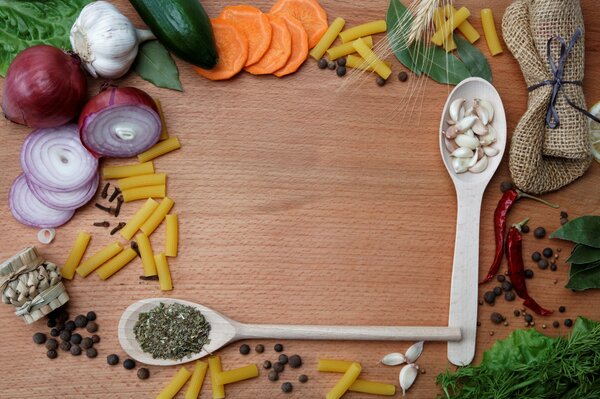 Vegetables are beautifully laid out on the table