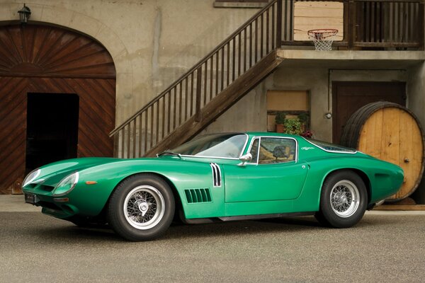 Classic car in a beautiful green color