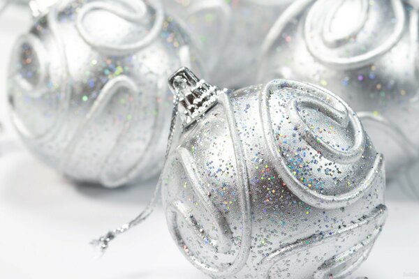 Christmas decorations, silver balls