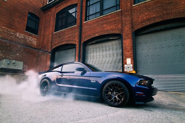 Ford Mustang blue car