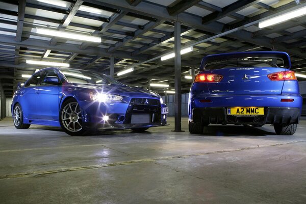 Professional photo session of a tuned mitsubishi