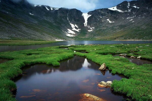 Natura, lago in montagna. Fiume