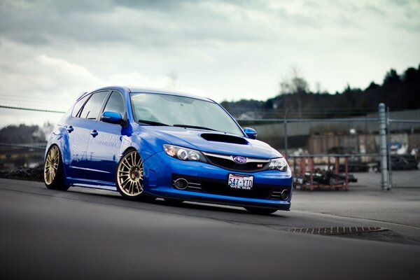 Screensaver blue subaru impreza