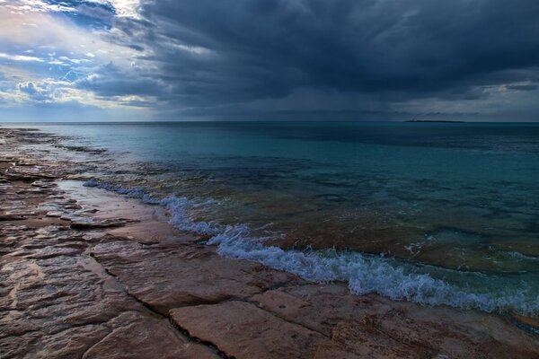 Dark clouds over the sea