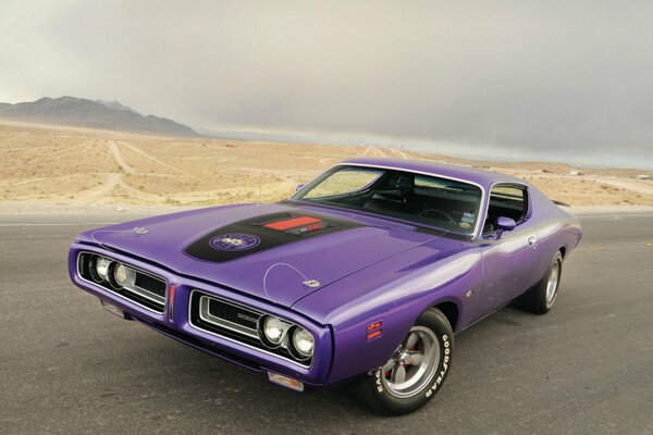 Desktop wallpapers dodge car moving on the road