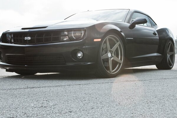 Black Sporty Chevrolet Camaro