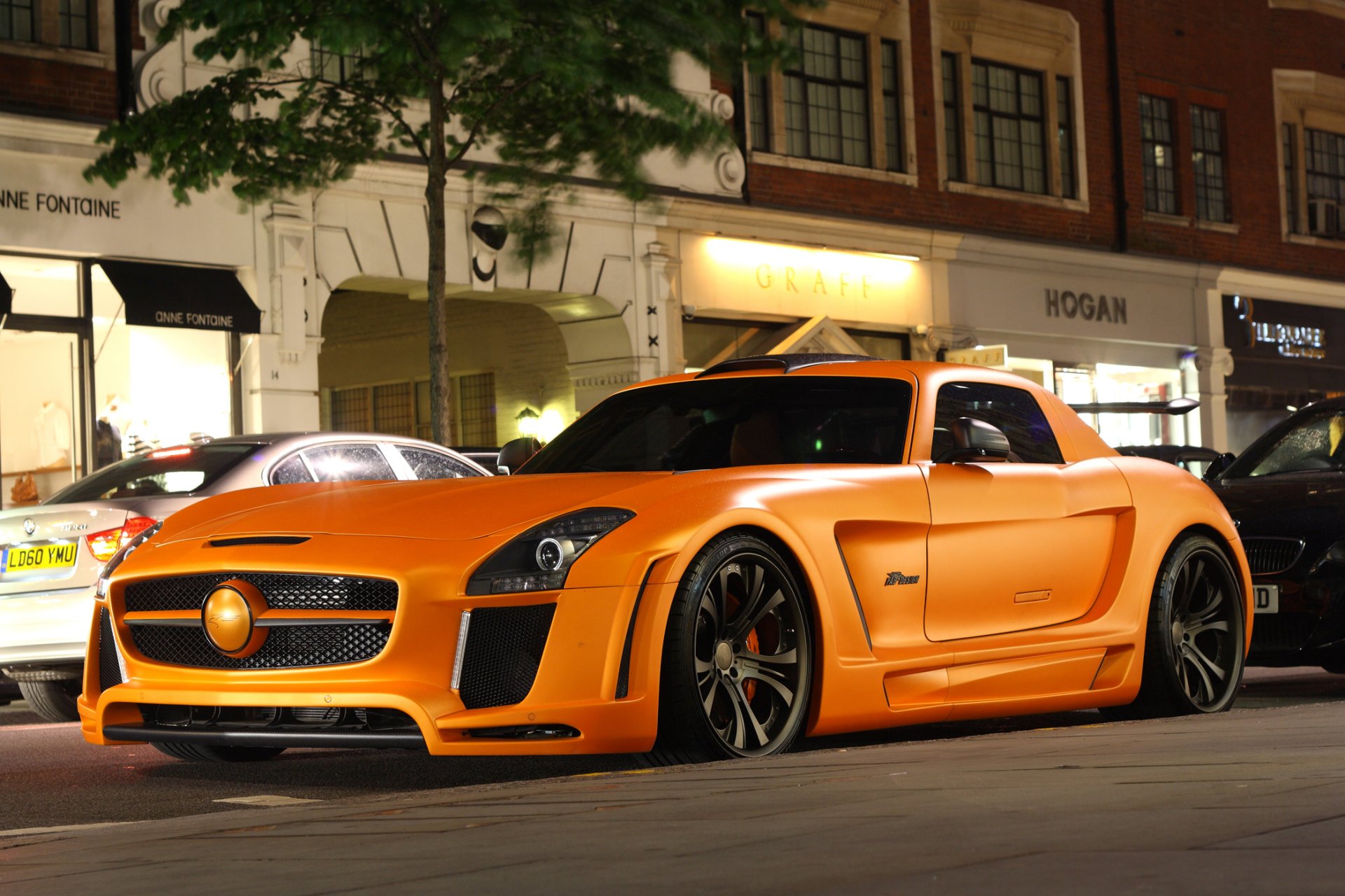 mercedes-benz sls fab diseño auto coche tuning calle noche