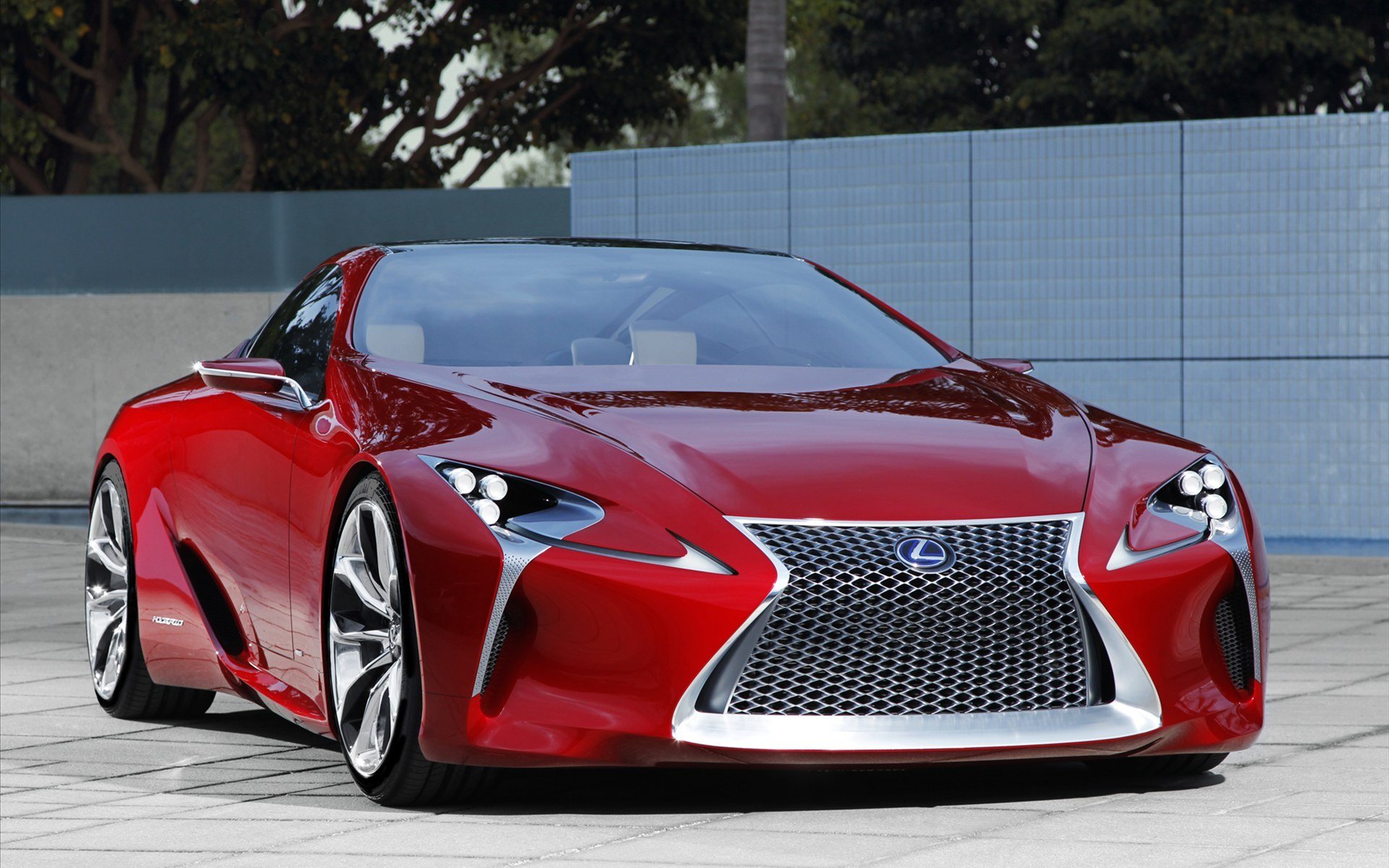 lexus lf-lc sport coupé concept voiture rouge