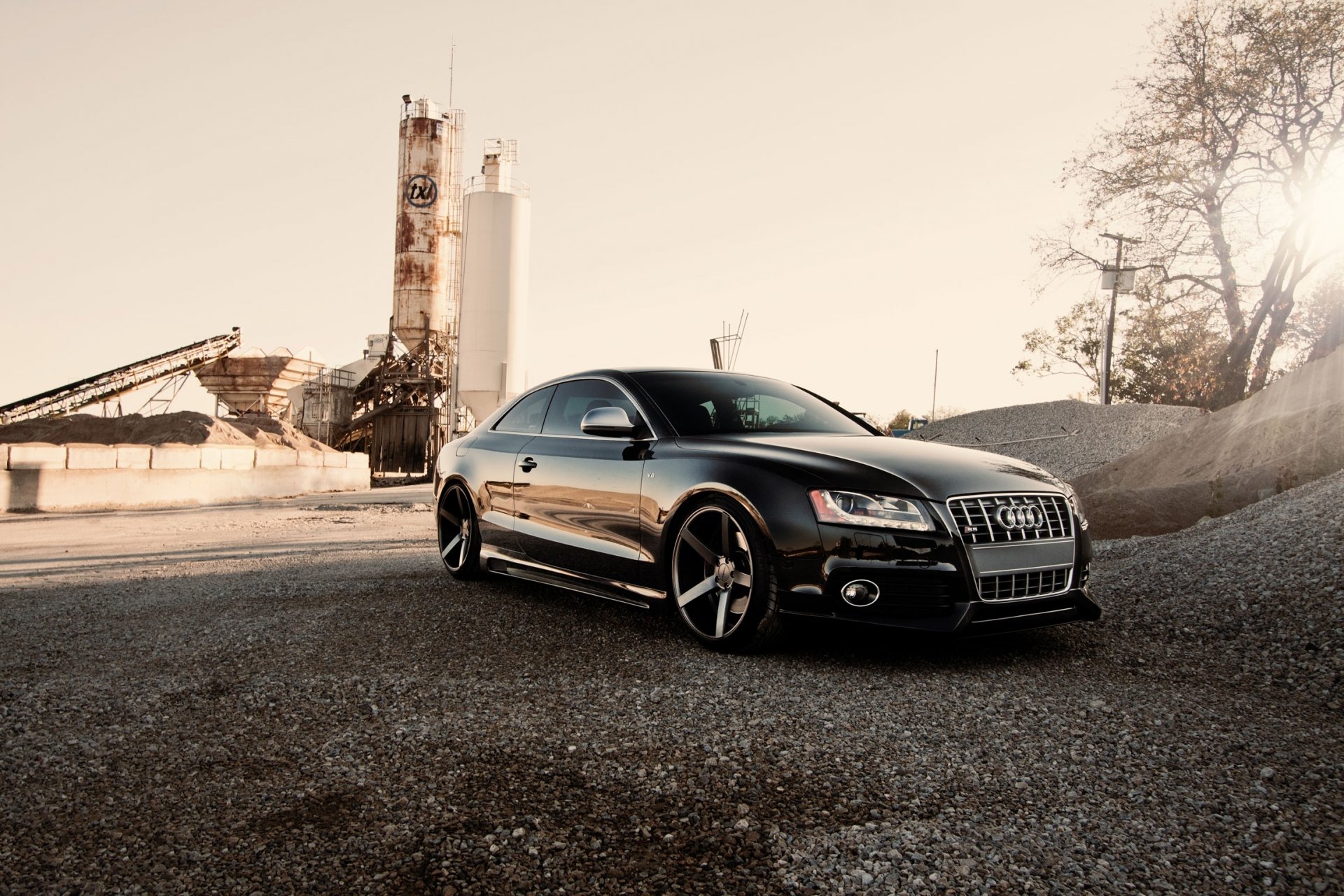 audi s5 tuning car machinery plant sun rubble