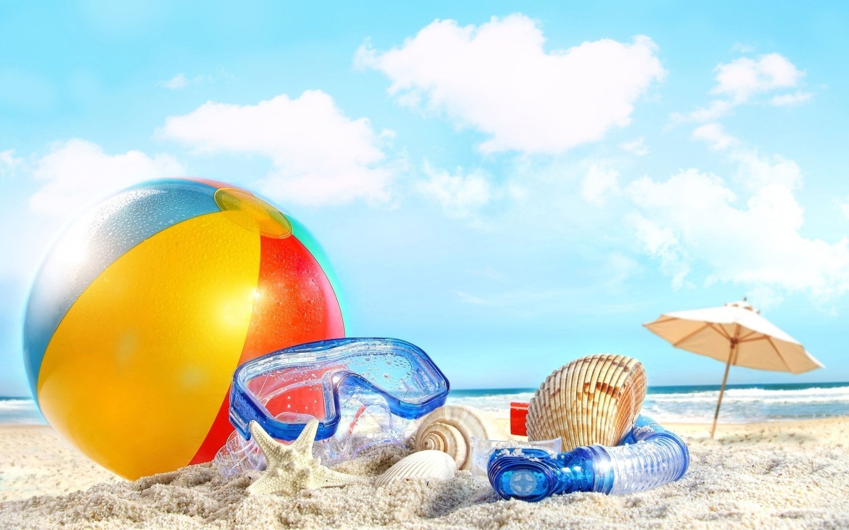 beach sea sun ball sky ball clouds clouds beach nature sea sand