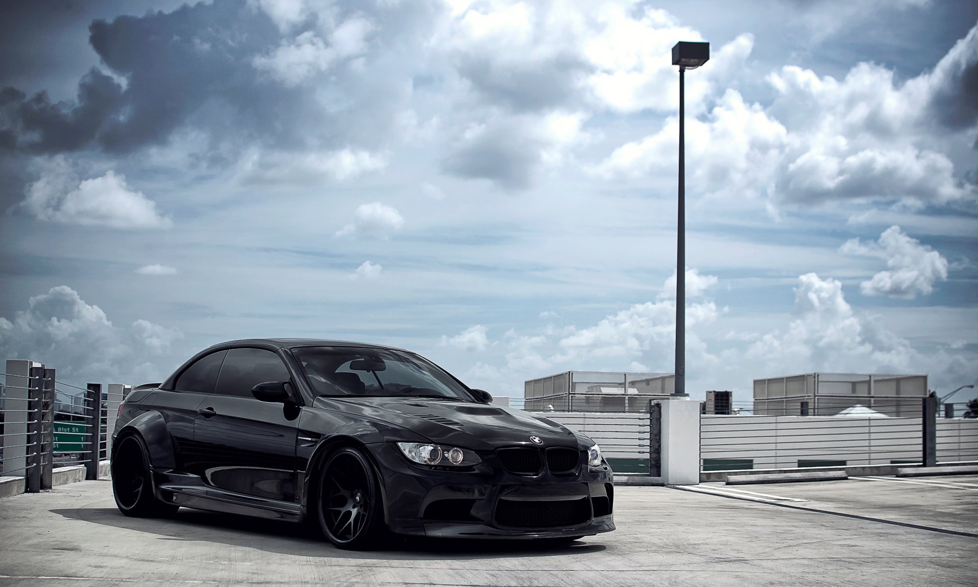 bmw m3 e93 nero bmw convertibile cielo nuvole