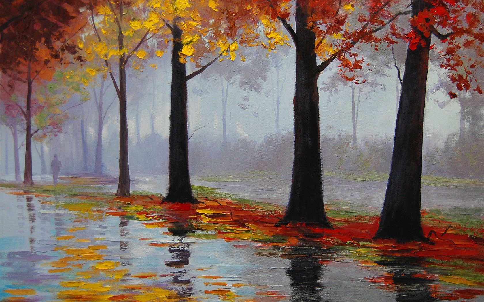 art autumn rain artsaus rysunek