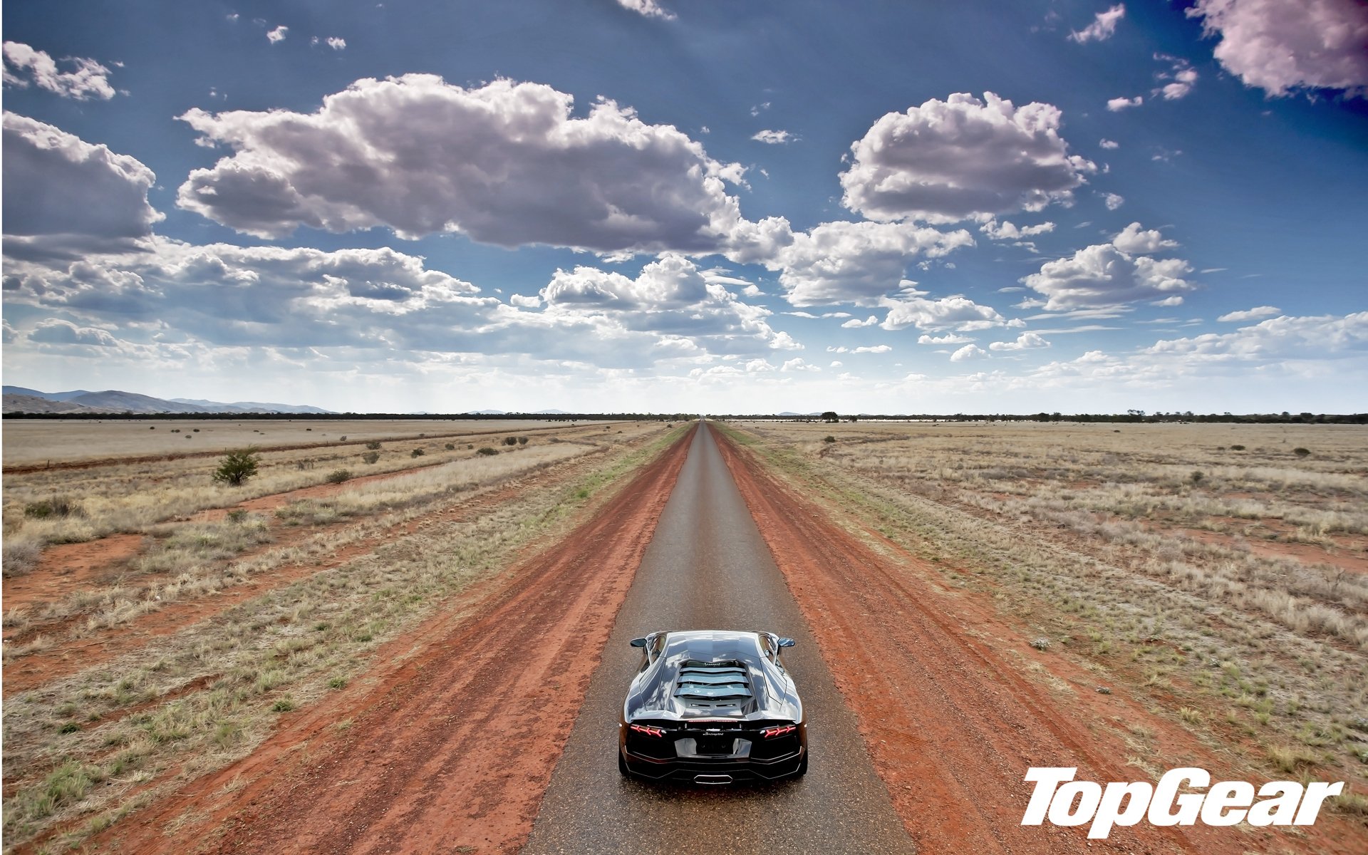 lamborghini aventador lp700-4 lamborghini aventador supercar rear view road horizon steppe sky clouds top gear top gear top gear