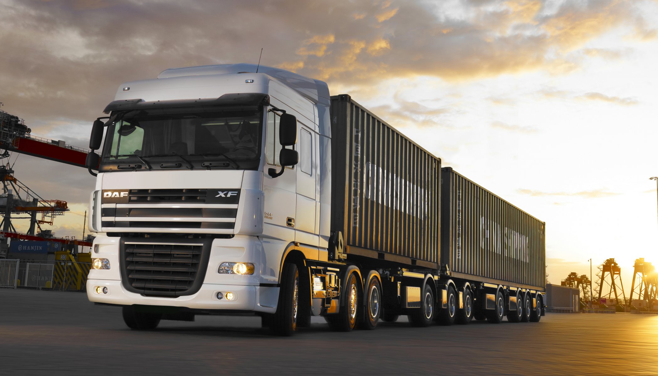 daf xf105 грузовик контейнеровоз краны