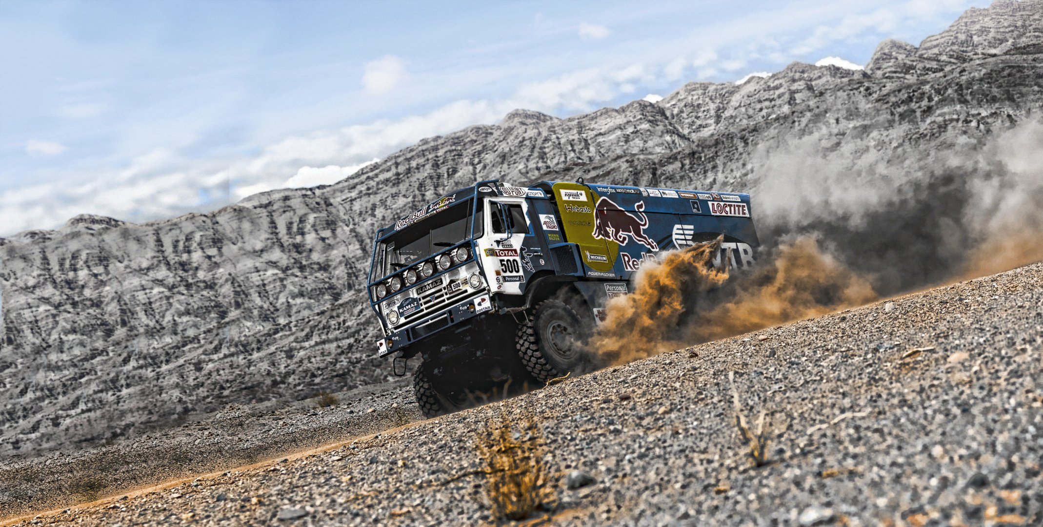 kamaz rallye paris-dakar camion kamaz-maître désert sable poussière montagnes