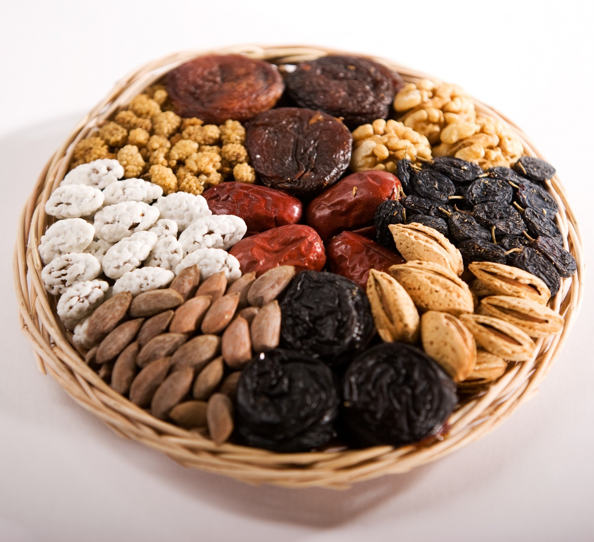 basket dried fruits diversity