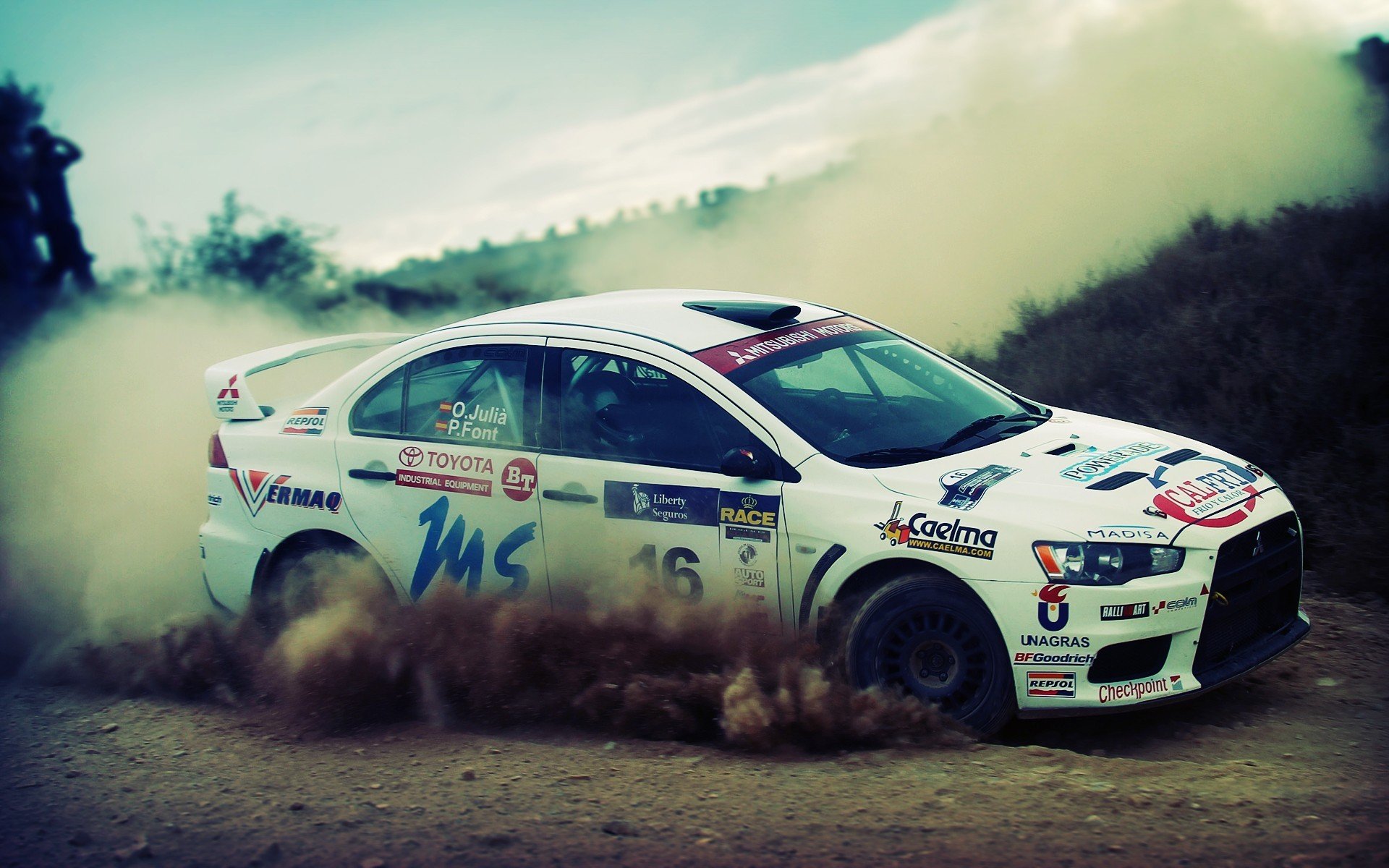 rally drift dust turn gravel rally mitsubishi profession evolution x off-road drift car