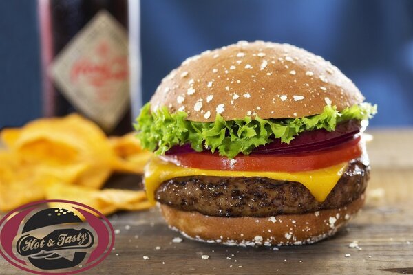 Hamburger juteux avec escalope de bœuf