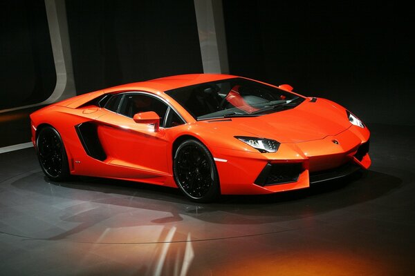 Red Lamborghini Aventador top car