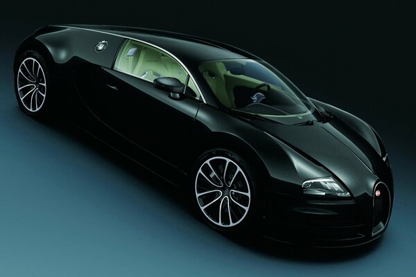 Sporty black bugatti stylish background