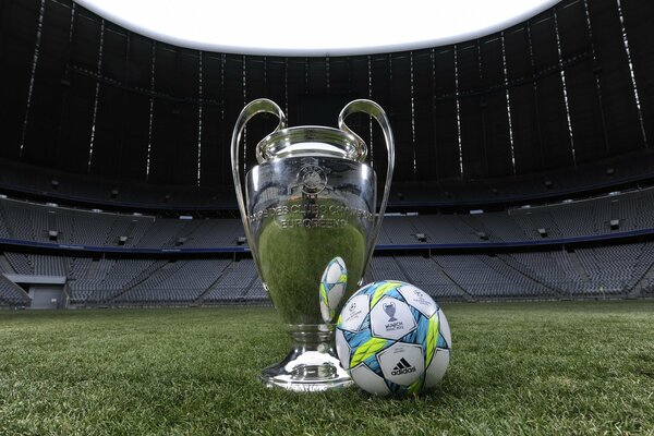 Cup with a ball on the football field Fuhrer