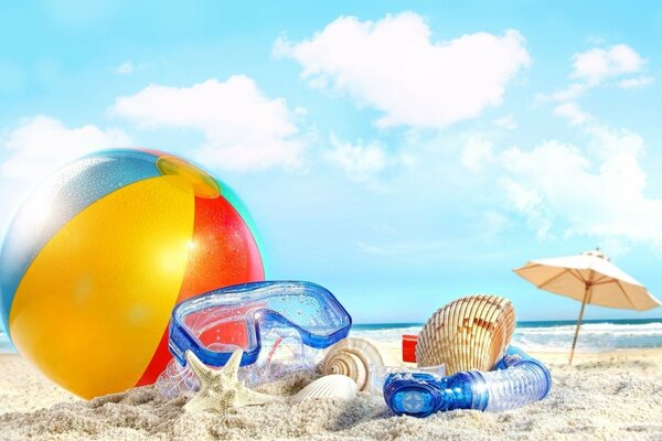 Ball Hintergrund am Strand am Meer