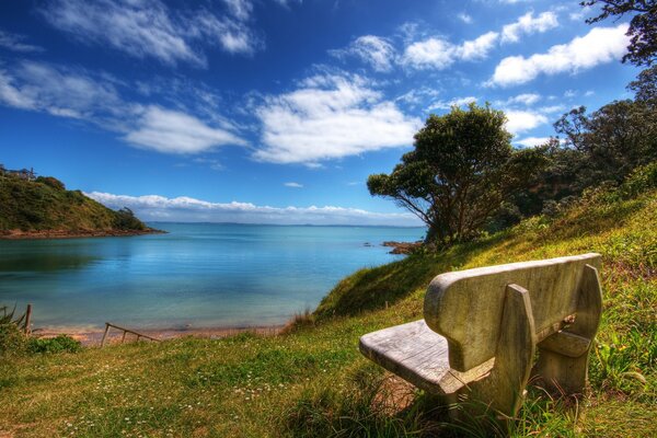 In nature, the sea, sand, beautiful sky