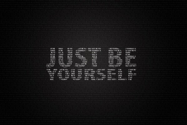 L iscrizione just be yourself in lettere bianche su sfondo nero