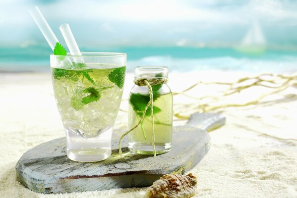 Photo de cocktail de plage avec de la glace