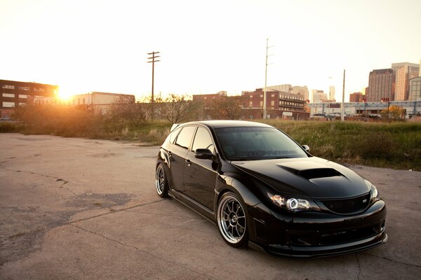 The star fell and the sun lit up the impreza