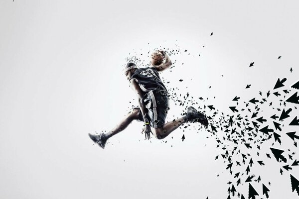 Basket-ball dans le saut à la balle