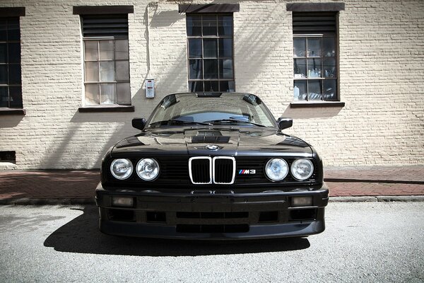 Bmw m3 black car parked at the house