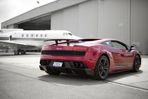 Red luxurious juicy lamborghini