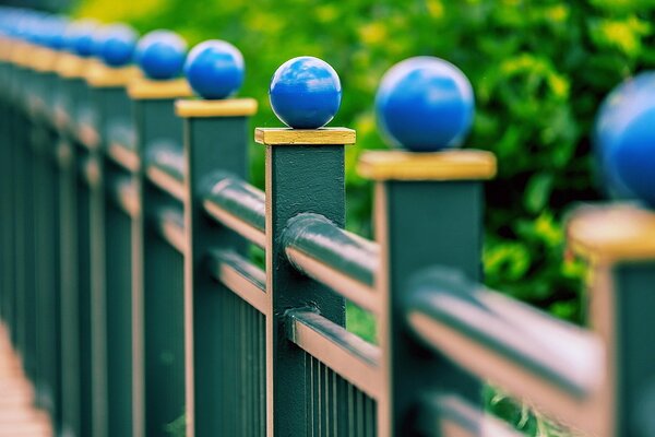 The railing of the bridge. Macro shooting