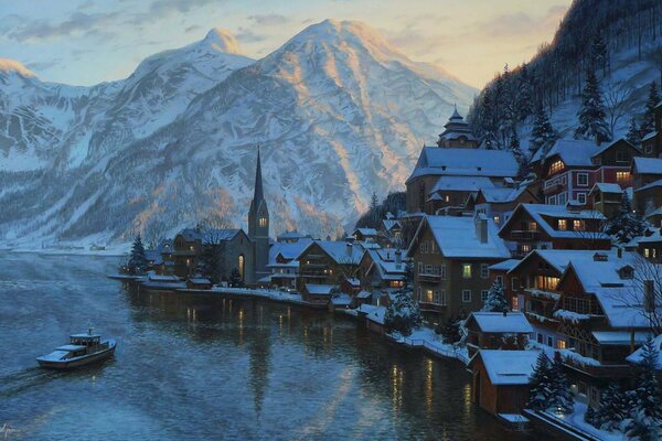 Villas in the mountains of fabulously snowy Austria