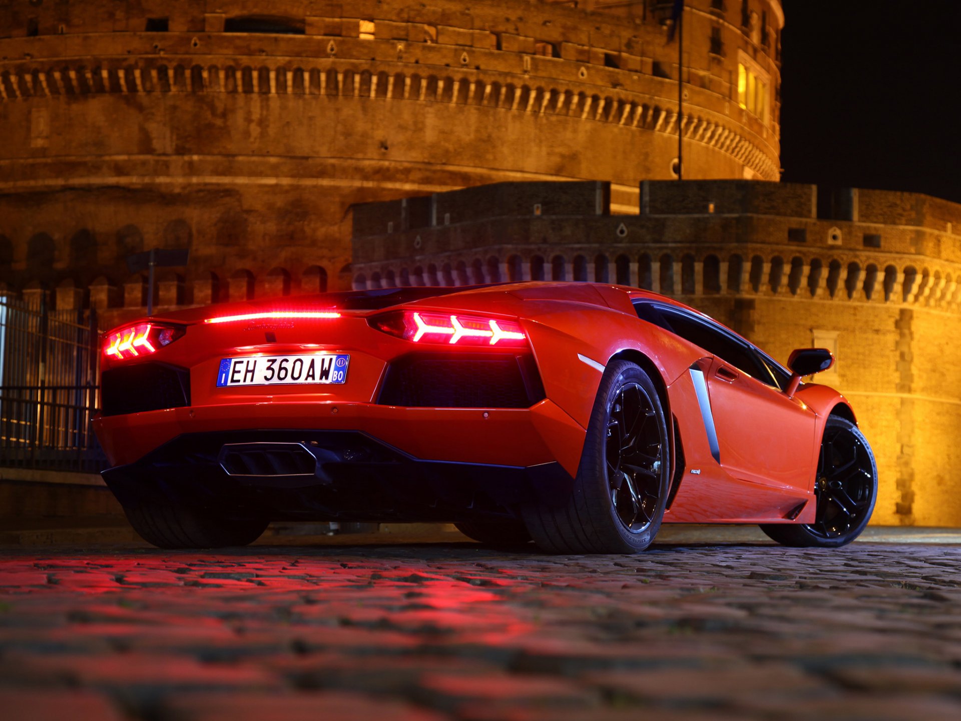 lamborghini aventador lp700-4 lamborghini aventador rosso supercar luci di notte fortezza finitrici