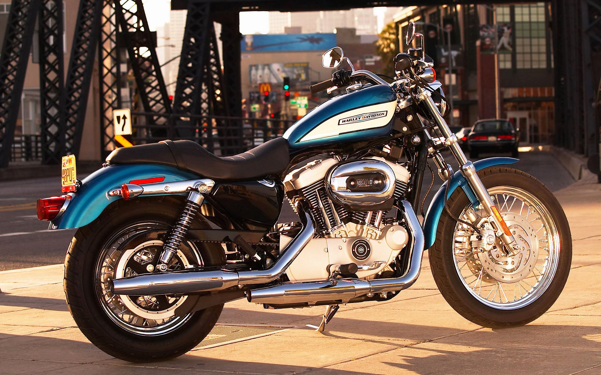 harley-davidson город дорога мотоцикл