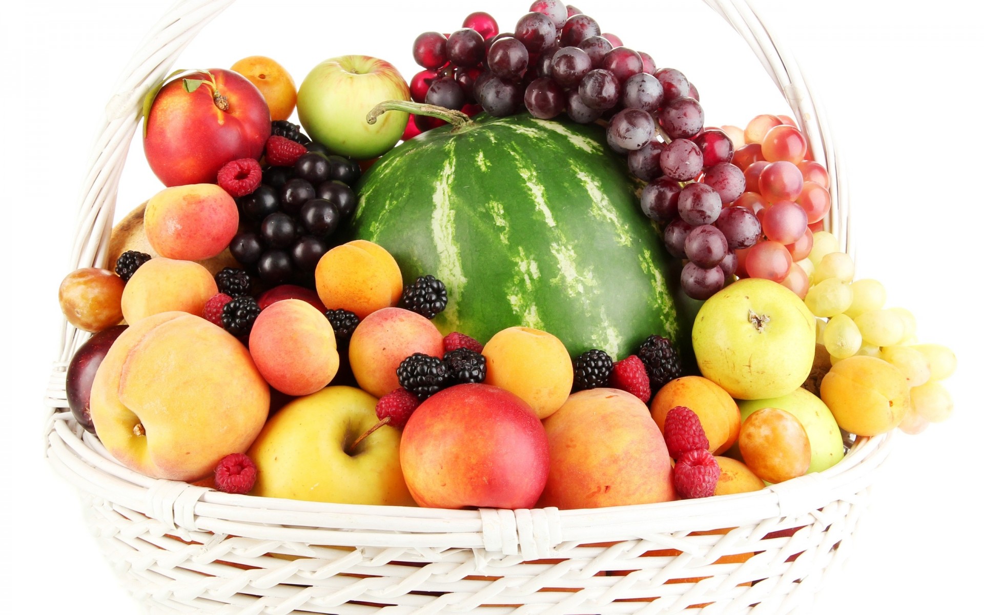 wassermelone früchte beeren äpfel einkaufen pfirsiche