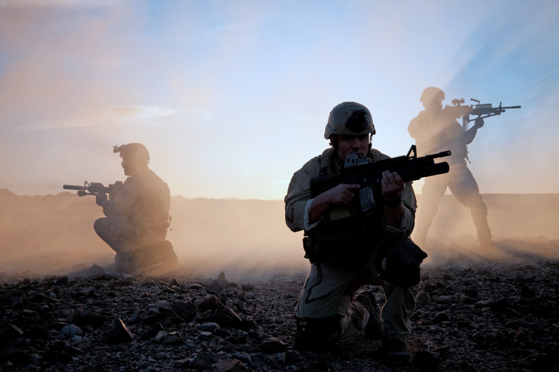 canons armée américaine soldats