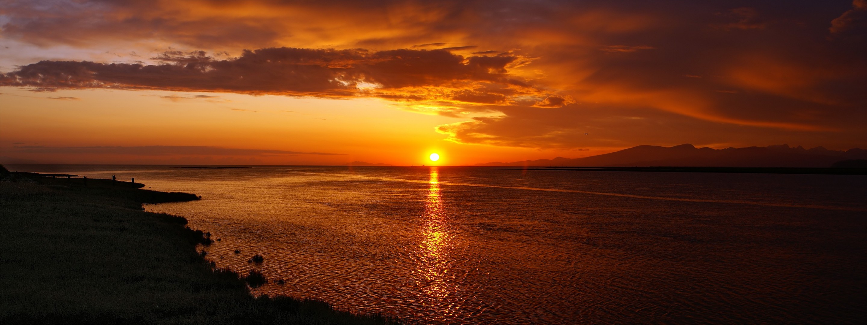 playa puesta de sol cielo