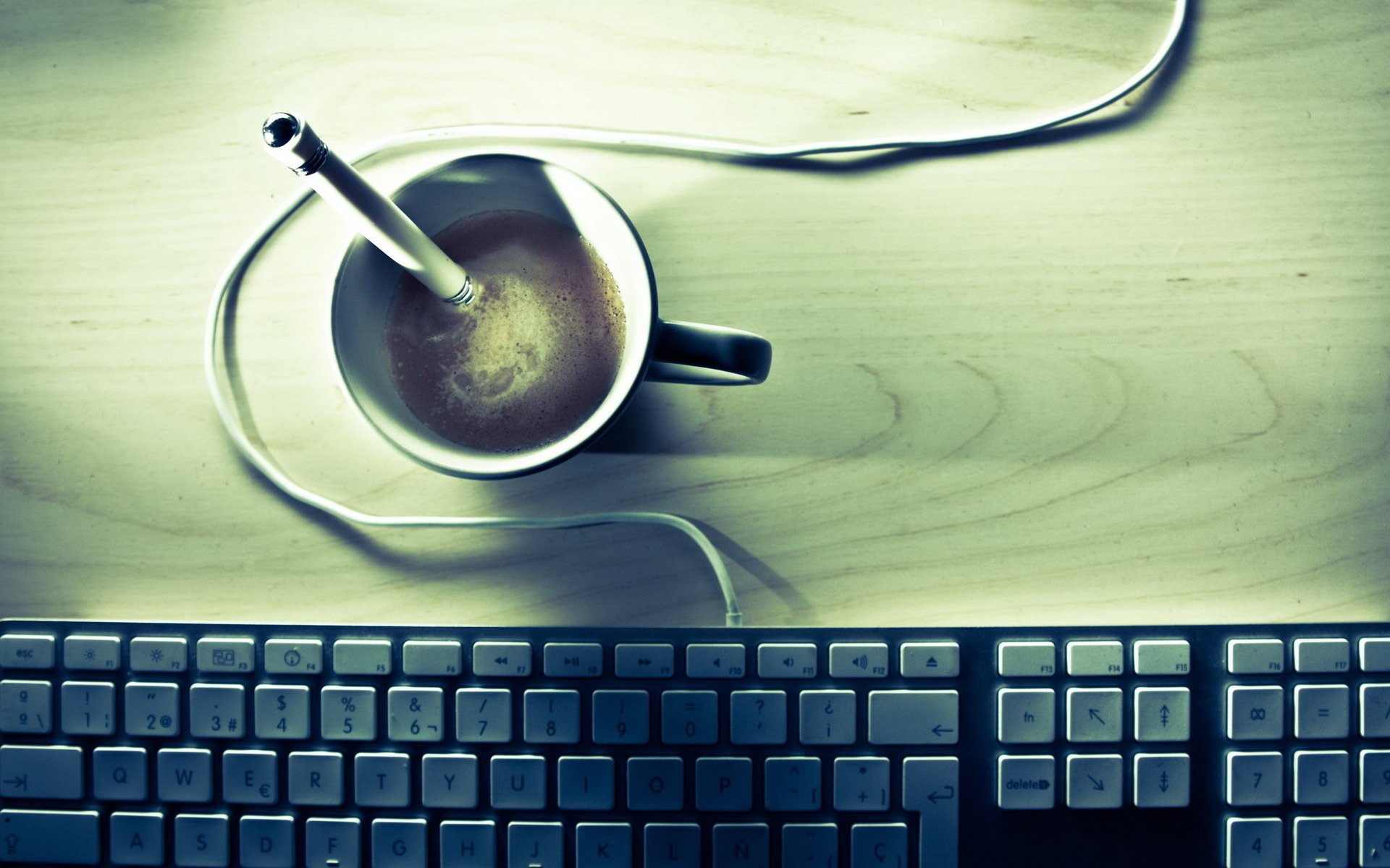 keyboard table coffee