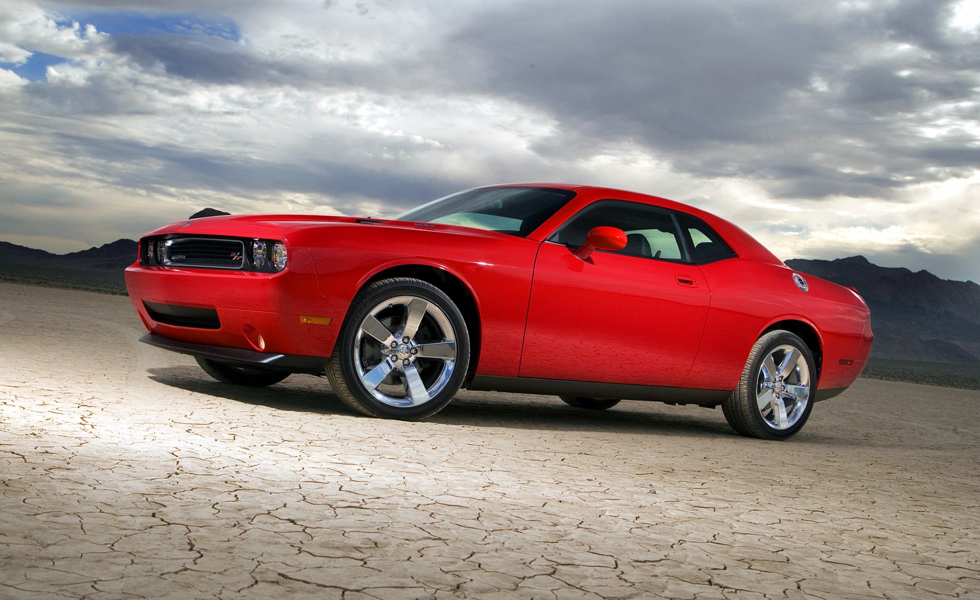 dodge challenger red vehicle