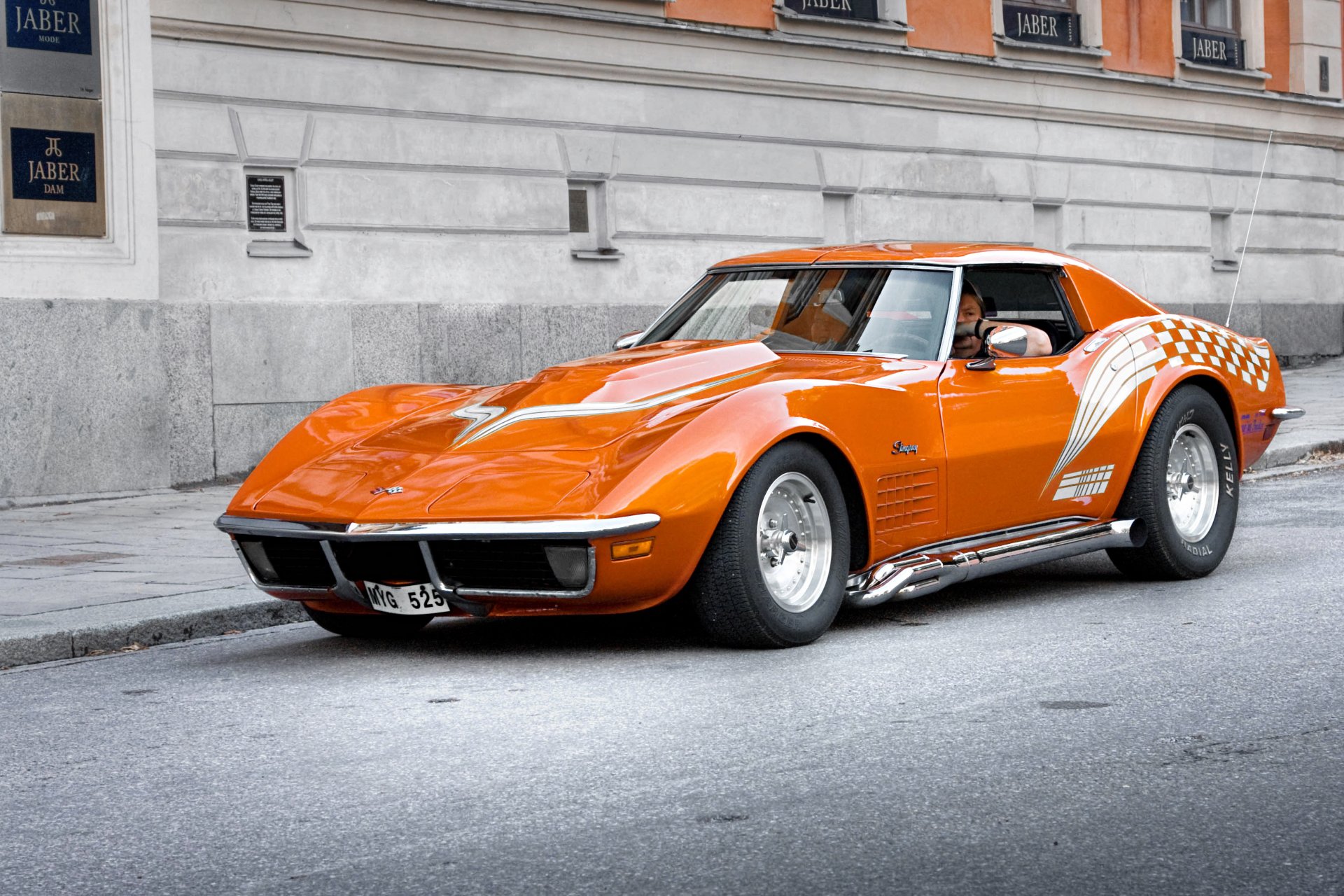 chevrolet corvette naranja coche del músculo auto