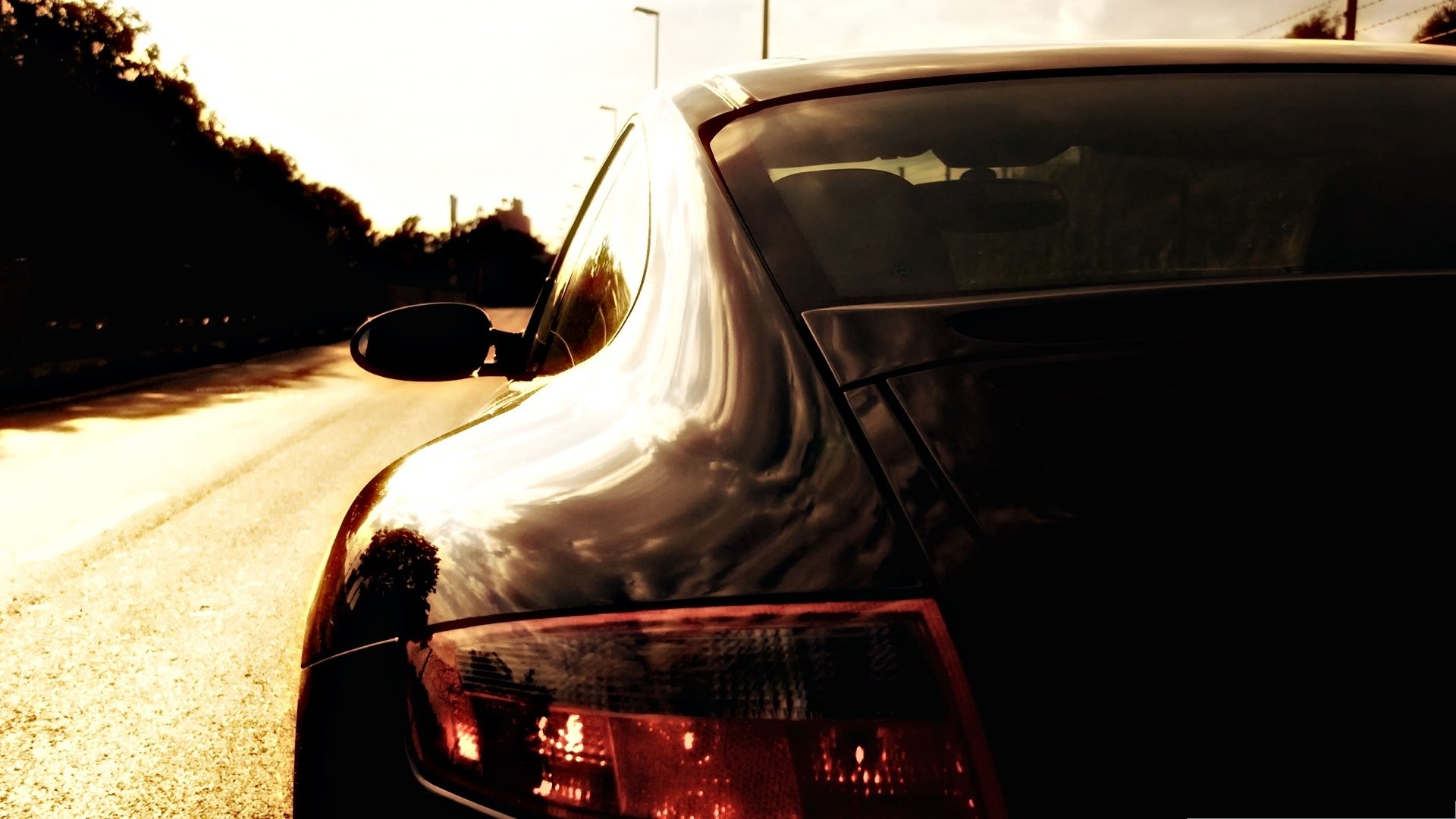 auto porsche at dusk car