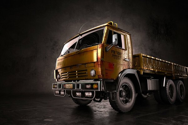 KAMAZ con colore giallo sangue