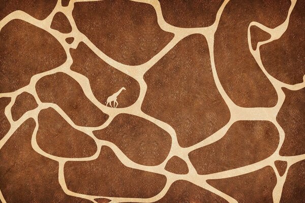 Giraffe skin with a small giraffe